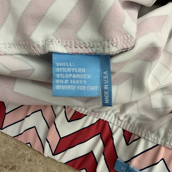J.McLaughlin‎ Skort Chevron Print Pink Red White Golf Casual Active Medium - Picture 5 of 10